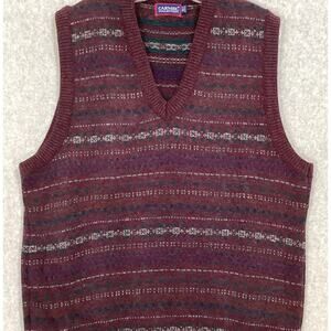 Vtg Carmel Collection Knit Sweater Vest Size XLT Dad Grampa Heritage Classic USA
